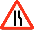 Einseitig (rechts) verengte Fahrbahn