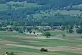Blick von Fresch (Schellenberg) nach Bangs, im Hintergrund Schweizer Berge