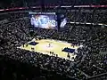 Innenansicht der Arena mit dem neu installierten Videowürfel (Oktober 2013)