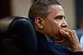Obama hört der Dis­kus­sion zu (20:44)