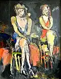 Bardamen, Öl auf Karton, 1986