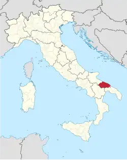 Lage innerhalb Italiens