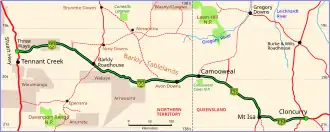 Übersichtskarte Barkly Highway