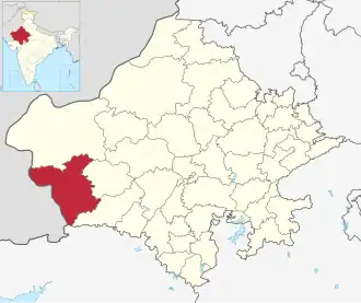 Positionskarte des Distrikts Barmer
