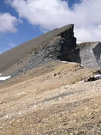 Das Äussere Barrhorn von der Westflanke des Inneren Barrhorns.