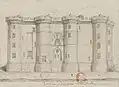 Außenansicht Feldseite, 1790 oder 1791 publiziert.