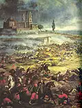 Angriff der mexikanischen Kavallerie in der Schlacht von Puebla