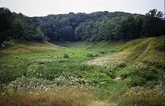 Trockenliegender Westteil des Sees