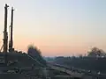 Die Baustelle im Januar 2017, rechts die A 8