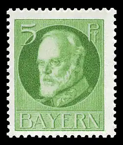 Bayerische Freimarke mit Porträtdarstellung von Walther Firle