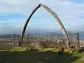 Die Walknochen auf dem Gipfel des Berwick Law im Jahr 2005