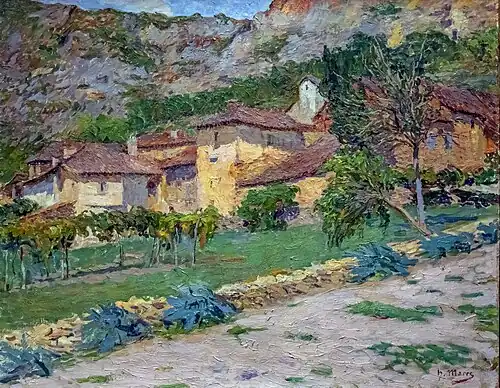 Henri Marre, Häuser und Felsen von Larroque (um 1906).