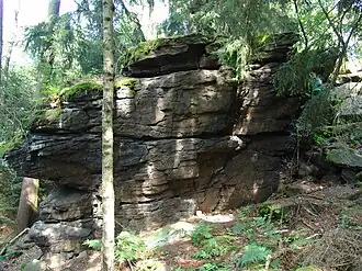 Felsformation auf dem Gipfel der Steinklunsen