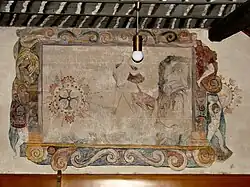 Mittelalterliches Fresko an der Westwand