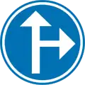 D3: vorgeschriebene Fahrtrichtung – geradeaus oder rechts