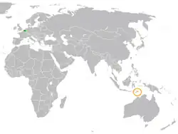 Lage von Belgien und Osttimor