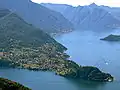 Die Bellagio-Landspitze, deren Konturen von oben gesehen der Silhouette der Mona Lisa entsprechen