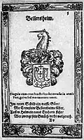 Wappen derer von Bellersheim (Roter Stamm), Kreuzchen symmetrisch entlang des Schildfußrandes