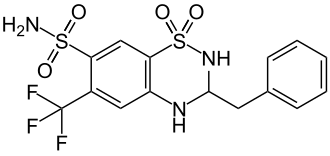 Strukturformel von Bendroflumethiazid