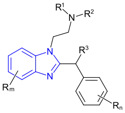Grundstruktur der Benzimidazol-Opioide (Gruppe 7)