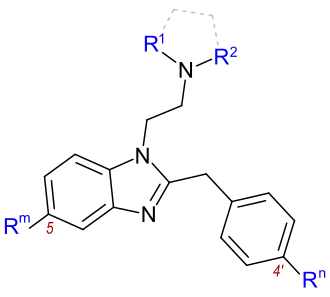5-, 4‘-substituierte 1-Diethylaminoethyl-2-benzylbenzimidazole