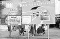 Berlin, Warnungstafel am Bahnhof Wannsee, 1957
