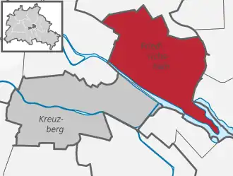 Friedrichshain auf der Karte von Friedrichshain-Kreuzberg