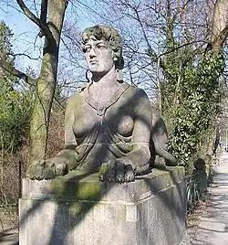Sphings an der Bismarckbrücke in Berlin-Grunewald, 1897