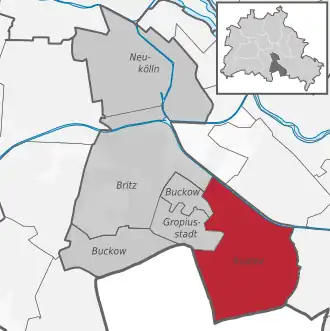 Rudow auf der Karte von Neukölln