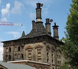 Alte Mälzerei in Berlin-Pankow, Deutschland (zwischen Neue Schönholzer Str. und Mühlenstr.; 1874 für die Schultheiß-Brauerei erbaut)
