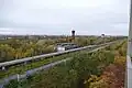 Bahnstrecke beim früheren Rangierbahnhof (einzelnes Gleis zwischen den Bäumen)