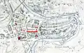 Amthausgasse (rot) in einer Karte von 1882