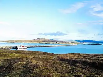 Blick von North Uist über den Berneray-Sund