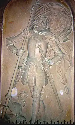 Berthold IV. (1152–1186), Relief von Franz Anton Xaver Hauser, Freiburger Münster