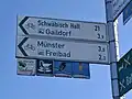Beschilderung nahe Schwäbisch Hall