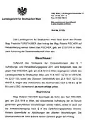 Ausschnitt aus dem Beschluss zur Rehabilitierung Karl Fischers durch die Republik Österreich