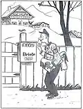 Vögel haben im Briefkasten ihr Nest gebaut, 1947