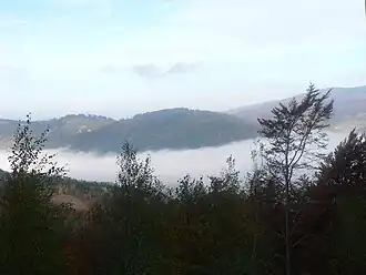 Blick vom Weg auf den Skrzyczne