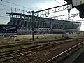 Das Stadion vom Bahnhof Tosu aus fotografiert (Januar 2016)