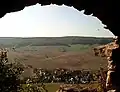 Blick von der Burgruine nach Beutnitz (2001)