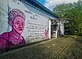 Graffiti an einer nach Cora Coralina benannten öffentlichen Bibliothek in São Paulo, 2022
