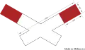 Warnkreuz für beschrankten ein- oder mehrgleisigen Bahnübergang (1963 ersatzlos gestrichen)