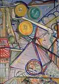 Bild 9: Sternenwunder, 1988, Öl und Filzstift auf Pressholz, 140 × 100