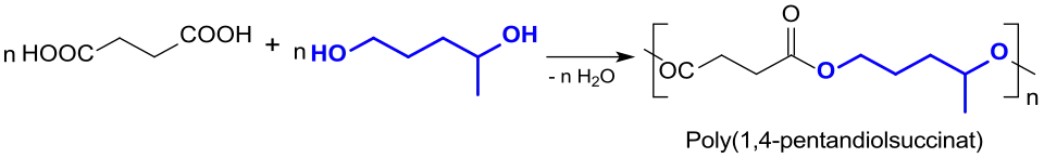 Polykondensation von Bernsteinsäure und 1,4-Pentandiol zu Poly(1,4-pentandiolsuccinat)
