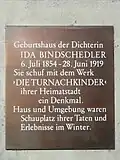 Erinnerungstafel am Geburtshaus