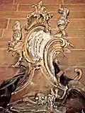 Hohenecker Wappen in Rokokodarstellung (Wormser Dom, Epitaph Bischof Landolf von Hoheneck)