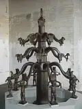 Bismarck-Brunnen in Arnstadt (Höhe 4,80&nbsp;m), in Lagerhalle (2010)