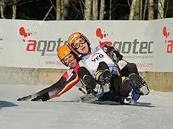 Christian Wichan (hinten) im Doppelsitzer mit Björn Kierspel bei der EM 2010