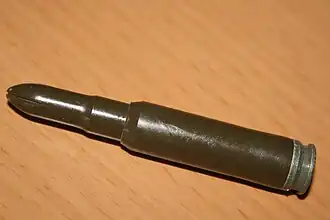 Manövermunition im Kaliber 7.62 × 51&nbsp;mm, Kunststoff, Nato Oliv,