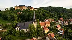 Bergkirche St. Bartholomäus unterhalb des Schlosses Blankenburg